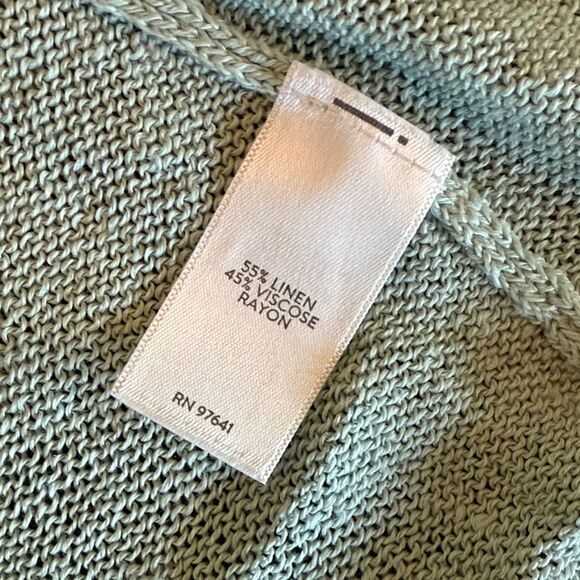 J.Jill Women's Light Green Open Front Long Line Cardigan size Medium Petite - Picture 6 of 8